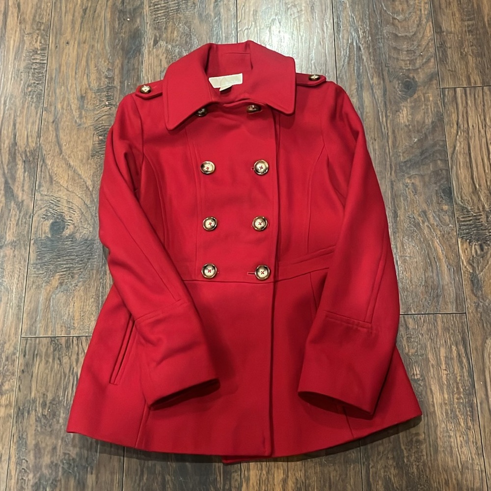 Michael Kors Elegant Red Double-Breasted Women's Coat
